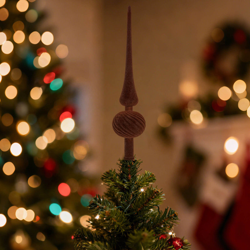 Décoration pour sommet d'arbre de Noël en plastique, Brown