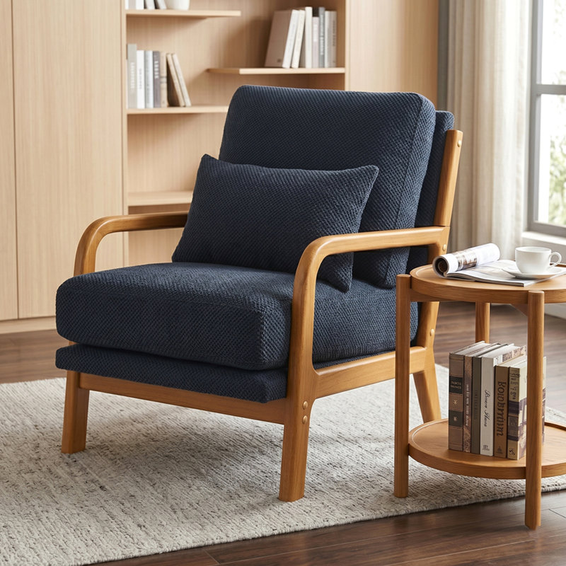 Chaise longue en bois, Black
