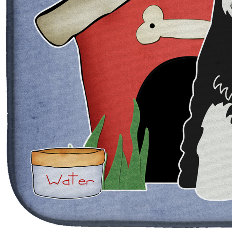 Tapis de séchage schnauzer standard dog house, Noir / Blanc