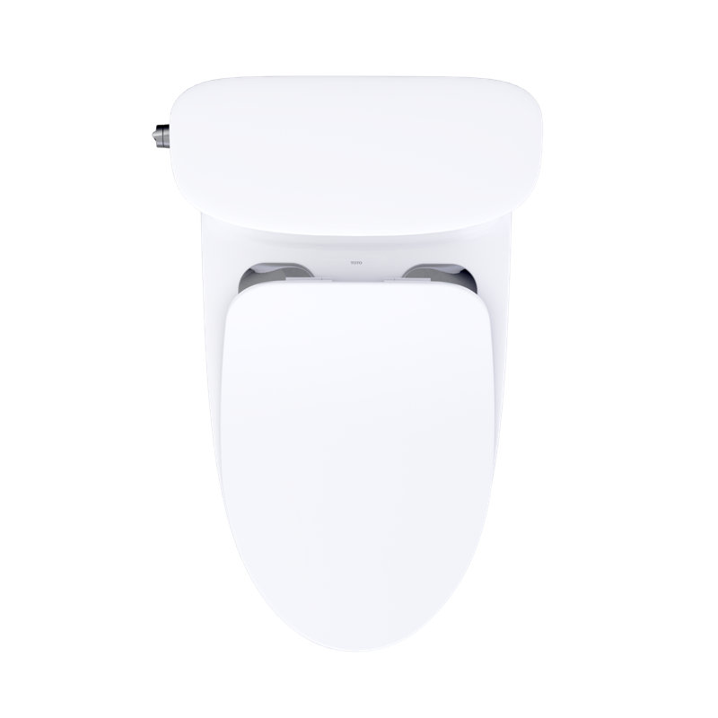 TOTO Aurora One-Piece Elongated 1.28 GPF WASHLET+ and Auto Flush Ready Universal Height Toilet with CEFIONTECT and SS234 SoftClose Seat, Cotton White - MS686234CEFG#01