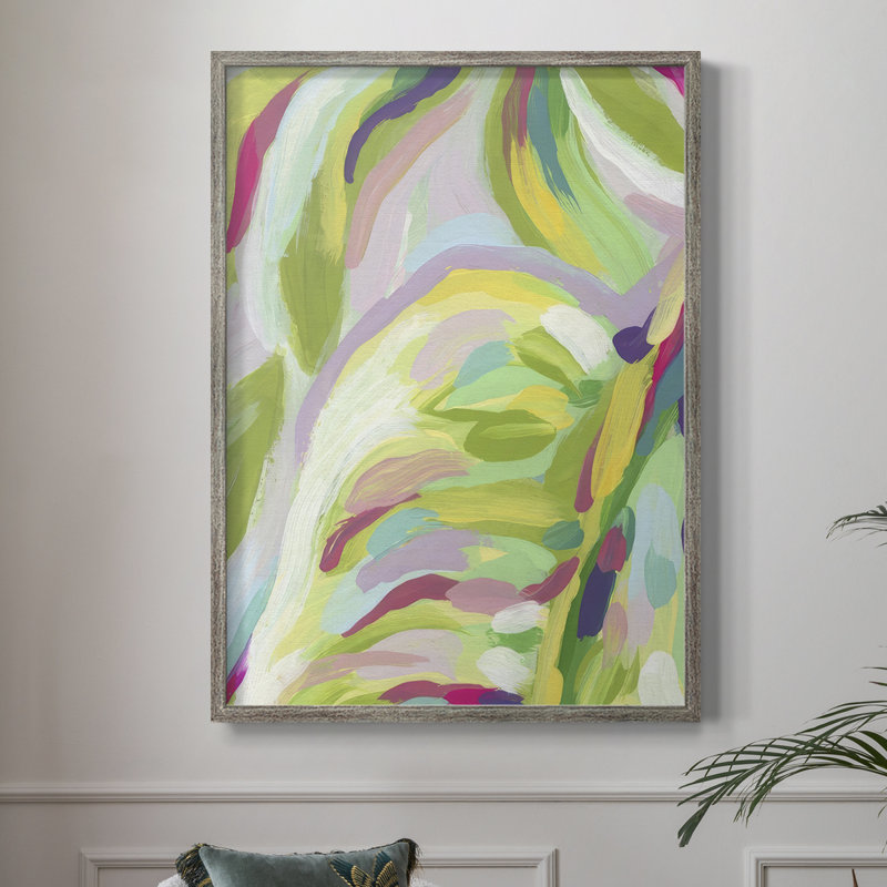 Bright Tropical Abstraction IV Framed Print - Solid Wood, 11" H x 9" W