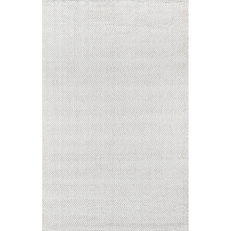 Tapis rayé à tissage plat fabriqué à la main ivoire Stevensen, Rectangle 7 pi 9 po x 9 pi 9 po