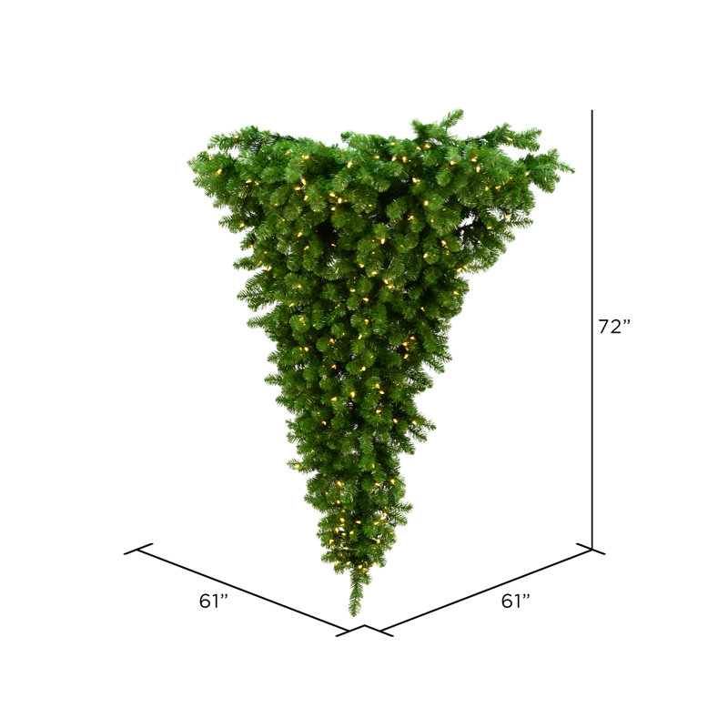7.5' Green Spruce Artificial Christmas Tree with 800 LED Clear/White Lights with Stand, 6' H