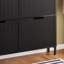 Armoire à chaussures étroite avec tiroirs rabattables, rangement pour chaussures de vestibule pour vestibule, petit espace, étagère à chaussures avec 4 tiroirs, noir, motif à vagues, l 39,4 po x P 7,5 po x H 35,4 po-98918228-129911300-129911301