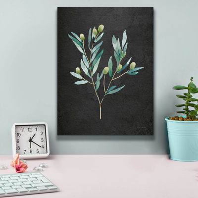 Art mural sur toile Epic Graffiti «Gentle Olive Branch On Black» par Mercedes Lopez Charro