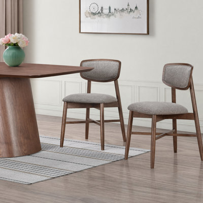 Ensemble de chaises de salle à manger rembourrées Firenze Mid-Century (structure en bois massif 2 pièces)