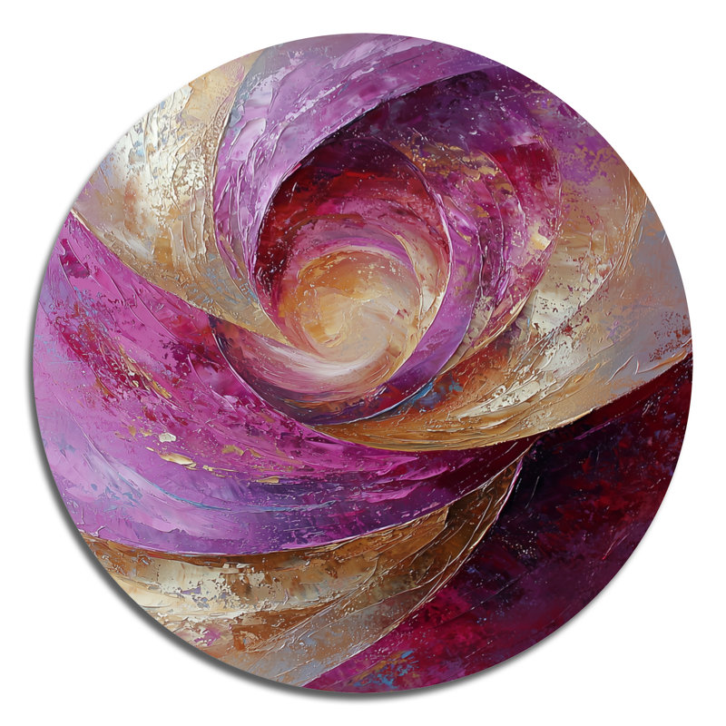 Cyme - Art mural rond moderne abstrait en métal, H 23 po x l 23 po