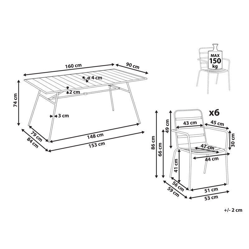 Caycee Patio Dining Set Table,