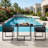 3-Piece All-Weather Outdoor Dining Set, Foldable Backrest Chairs With Removable Washable Soft Seat Cushions & Stable Matching Table, Suitable For Patio, Backyard, Deck, Porch, Poolside, Garden