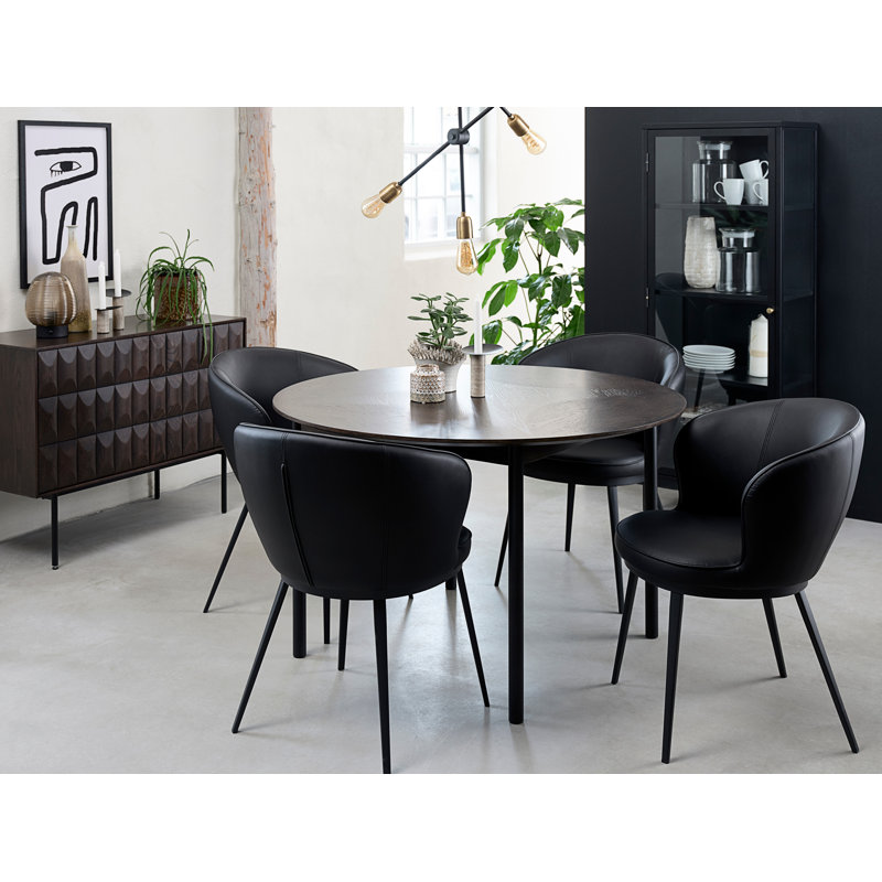 Juris Round Metal Base Dining Table