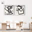 Ensemble d'art mural moderne « Dreaming in Lines » avec impression sous cadre-vitrine par Art Remedy, cadre noir, 12 x 12-18529290-18529291
