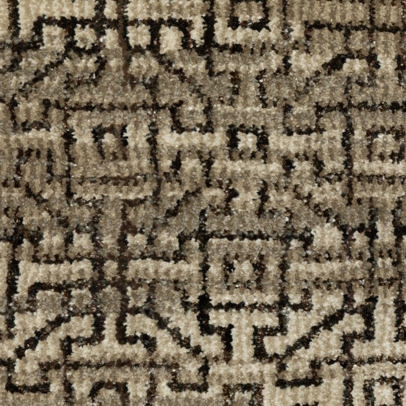 Tapis brun / brun clair à motif géométrique Amot, Brown/ Tan, Rectangle 7 pi 10 po x 10 pi 10 po