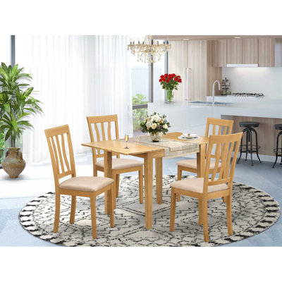 Natural Oak Finish Solid Wood Top-Dining Room Set