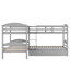 Lit simple gris en forme de L avec lit gigogne - Améliore le décor de la chambre à coucher