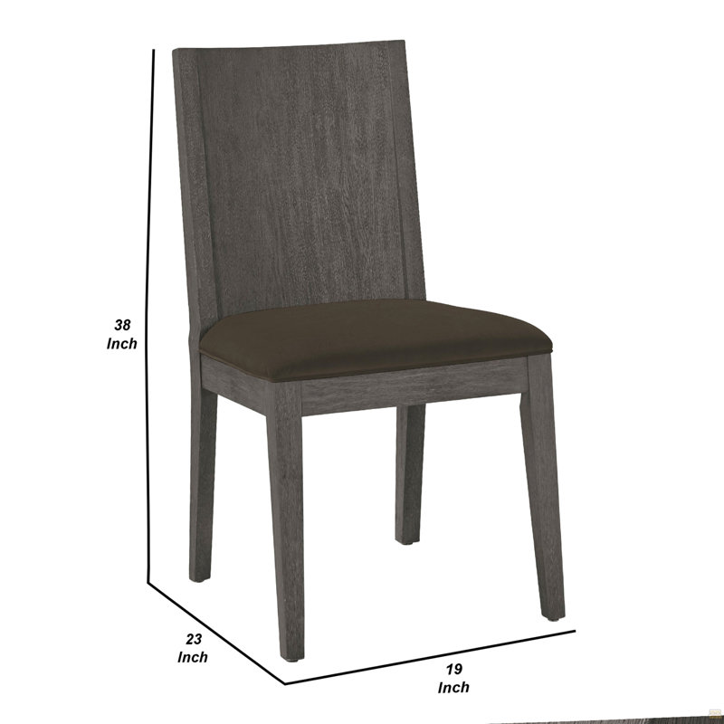 Chaise de salle à manger 38 pouces en bois d'acajou avec dossier