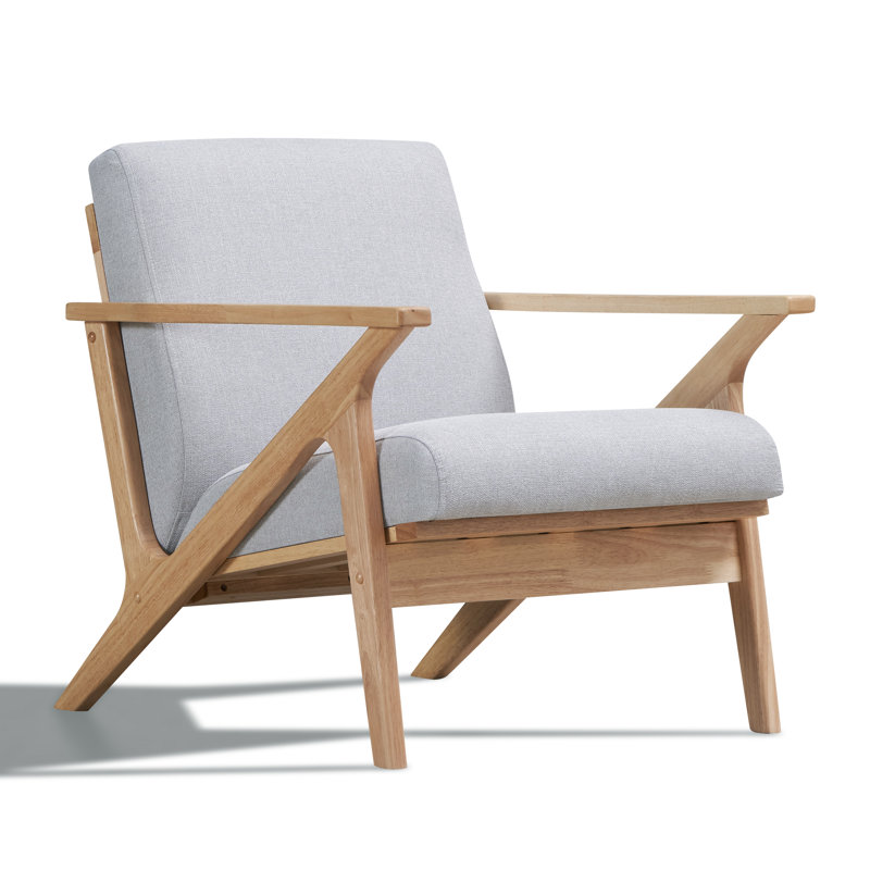Fauteuil d'appoint Zola, Chêne, Polyester gris clair