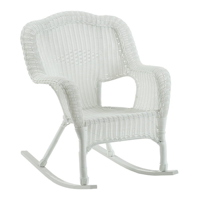 Chaise berçante de patio en résine Hishen, Blanc
