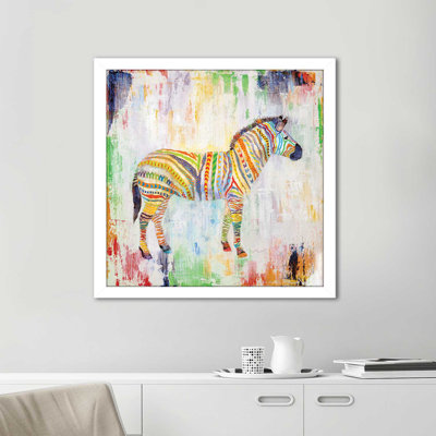 'Magical Zebra' Framed Acrylic Painting Print