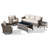 Patio Wicker Chairs Swivel Rocker-Outdoor Swivel Rocker Chair Set Of 5 With All Weather Wicker Glider Rocker Set, PE Rattan Swivel Rocking Chair With Tables For Balcony Deck Porch-603186313-603186305