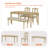 4 Piece Dining Table Set - Includes One Dining Table, One Upholstered Bench, Two Wood Dining Chairs, Farmhouse Dining Set, Oak-1047319457