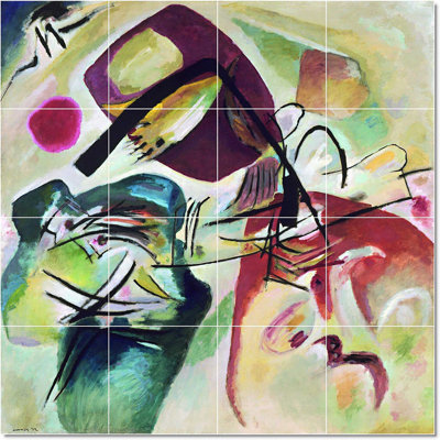 48" x 48" Ceramic Painting Decorative Mural Tile 12" x 12"