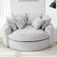 Canapé-lit rond rembourré avec 8 coussins décoratifs 59,8 po-249683142