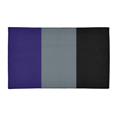 Tapis à rayures mauve/gris/noir