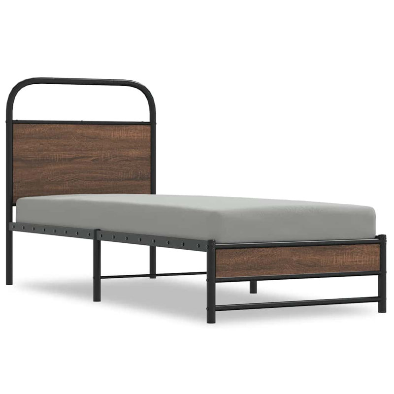 Alterick Bed, 75 x 190 cm, Brown Oak