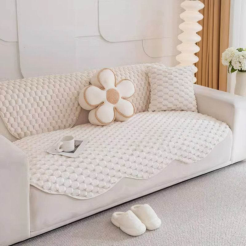 Polyester Sofa Slipcover, 90cm H x 150cm W x 90cm D, Beige