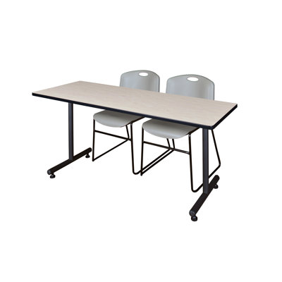 Kobe T-Base Training Seminar Table, 2 Zeng Stack Chairs