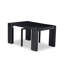 L'ensemble de table de cuisine 2 pièces comprend une table de petit-déjeuner noire brossée et un banc en bois blanc antique-2017675995