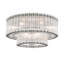 Plafonnier encastré, 9 lumières, 24 po, nickel poli, verre nervuré-1824208214