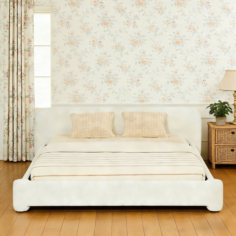 Duteil Cozy Boucle Upholstered Bed, King