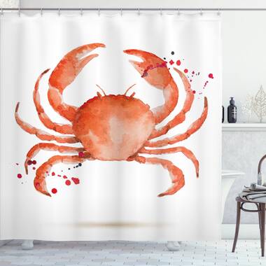 East Urban Home Seashells Anchors Starfish Backdrop Shower Curtain