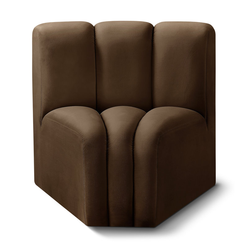 Chaise d'appoint Holdina, Velours brun
