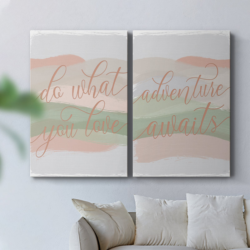«Do What You Love» - Toile tendue avec châssis de qualité supérieure - Prêt à être accroché, H 60 po x l 80 po