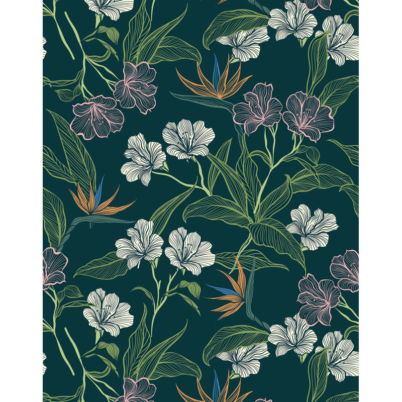 Maceus 7m x 75cm Wallpaper Roll, Teal