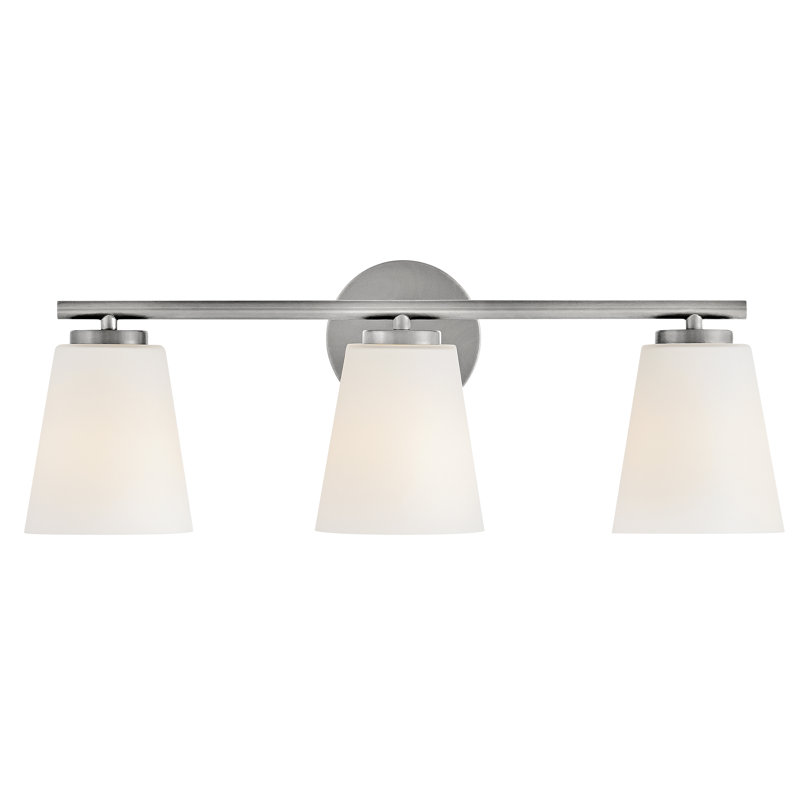 Bri Medium 3-Light Bath Vanity Fixture with Etched Opal Glass, Silver