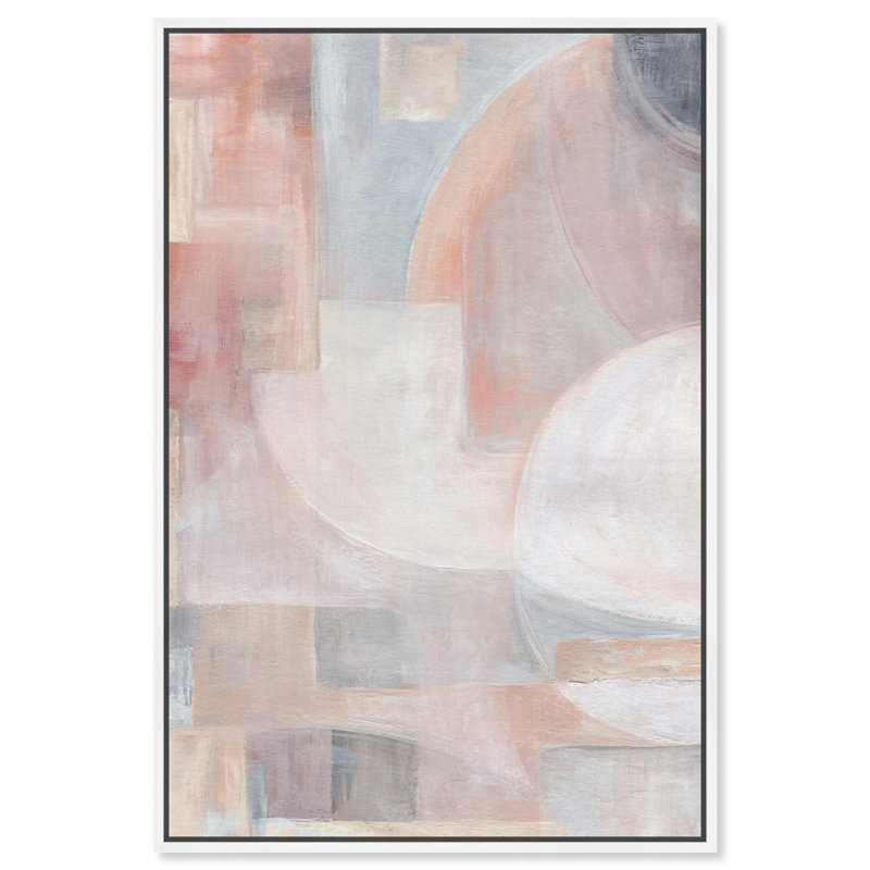 «Beige Symphony I», reproduction d'art sur toile par Art Remedy, H 25 po x l 17 po, Cadre blanc