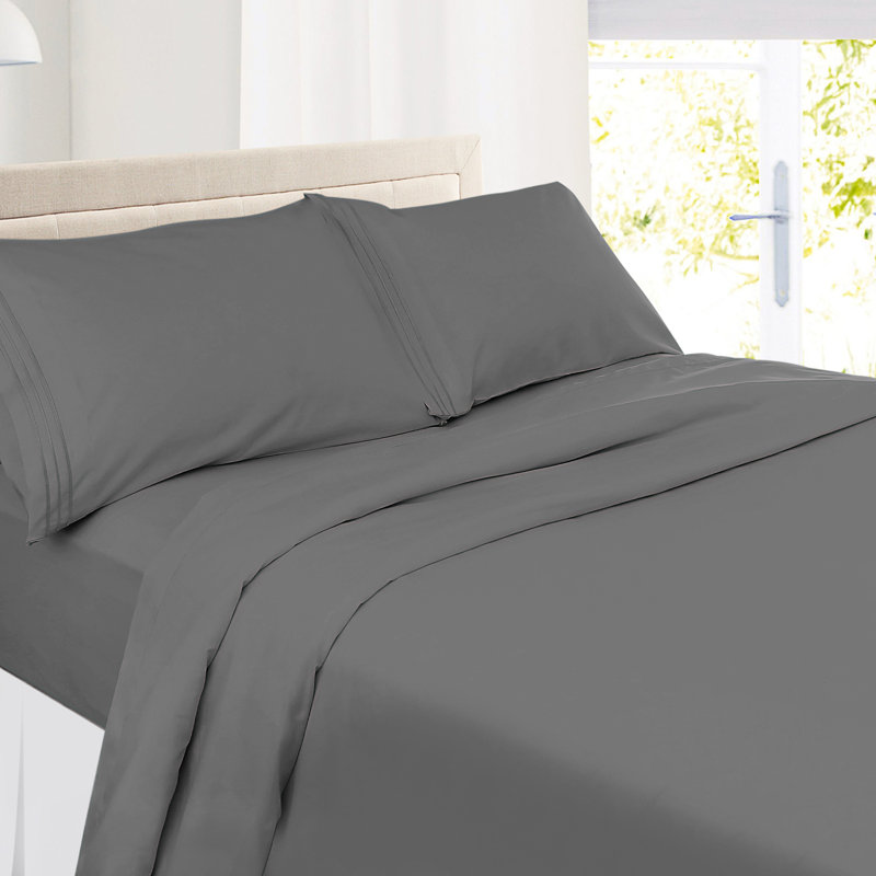 Hotel Luxury Ultra Soft Premium Microfiber Sheet Set, Eggplant, Split King