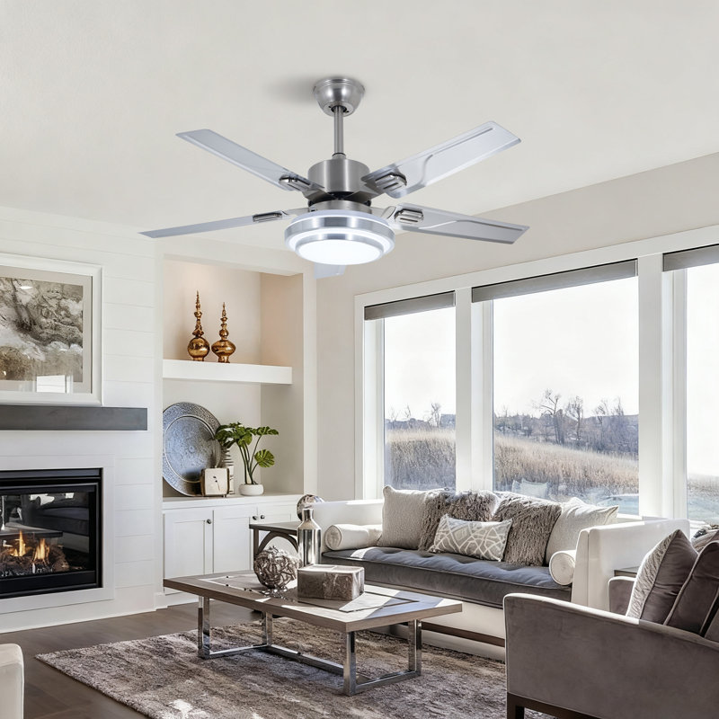 Ceiling Fan with LED Lights, 20.6" H x 42" W x 42" D