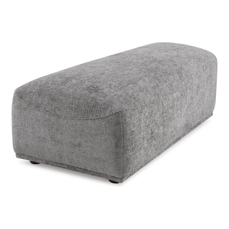 Aukeem Upholstered Ottoman, Gray Chenille