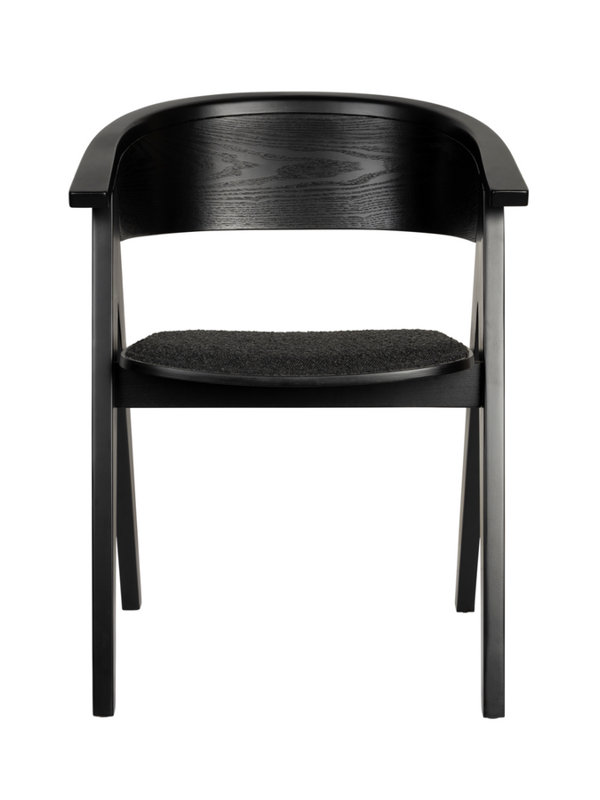 Dining Chairs Solid Wood Arm Chair, Black