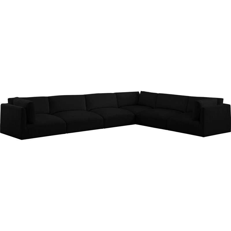 Canapé modulaire réversible de coin Ittai, Tissu de polyester noir
