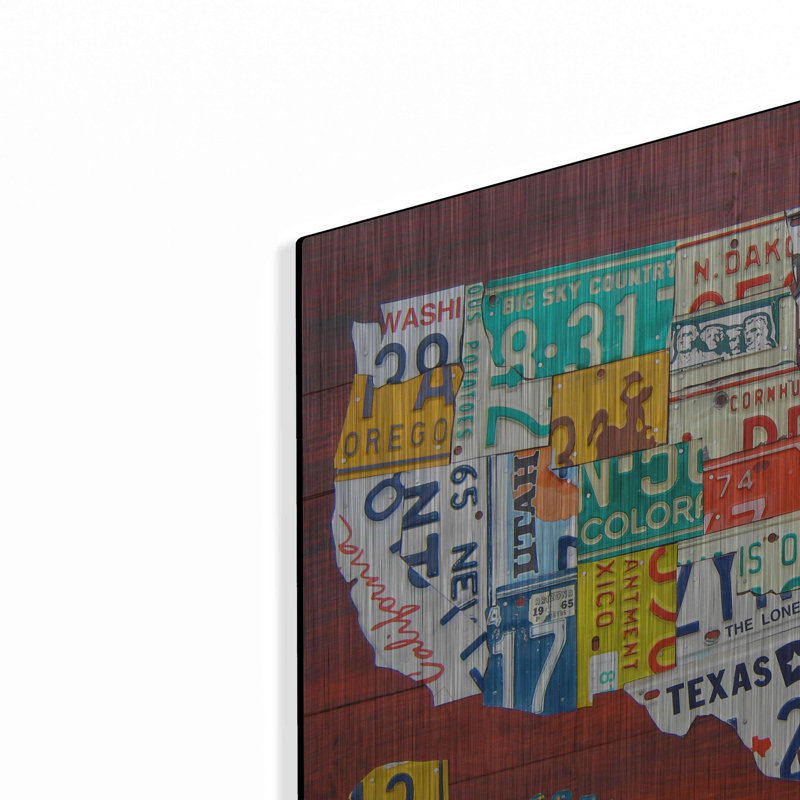 «Licence Plate Map USA» par Design Turnpike, H 12 po x l 16 po
