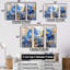 «Elegant Blue Pansy Garden - Pensies», ensemble d'art sur toile-107768755-107768757