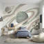 Papier peint céleste avec espace Ringed Planets-902937389-902937388