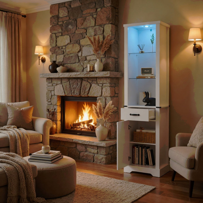 Hautes lumières blanches et porte de grange pour garde-manger Farmhouse