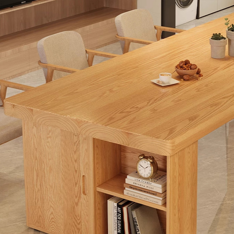 Bureau rectangulaire en bois massif Burlywood, H 29,53 po x l 70,87 po x P 31,5 po