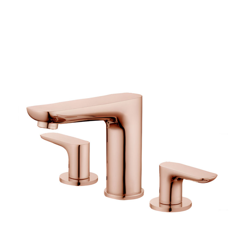 Robinet de salle de bain en cuivre satiné à large largeur de 8 po